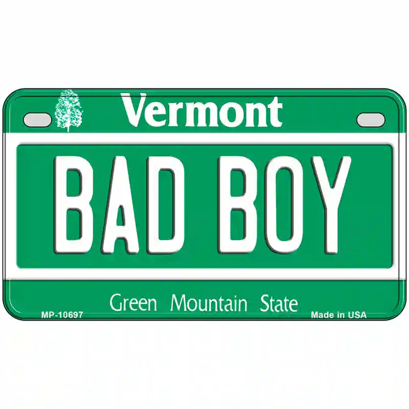 Bad Boy Vermont Metal Novelty License Plate 7" x 4" (MP)