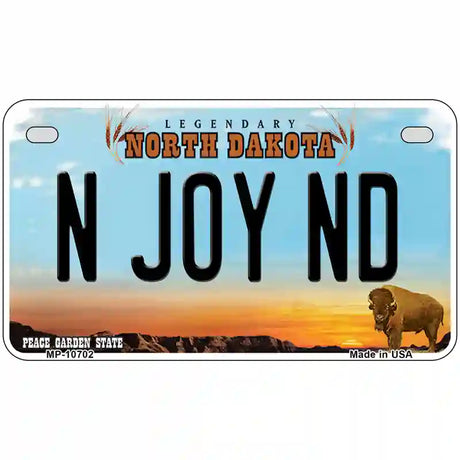 N Joy ND North Dakota Metal Novelty License Plate 7" x 4" (MP)