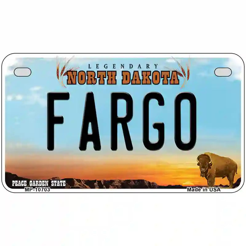 Fargo North Dakota Metal Novelty License Plate 7" x 4" (MP)