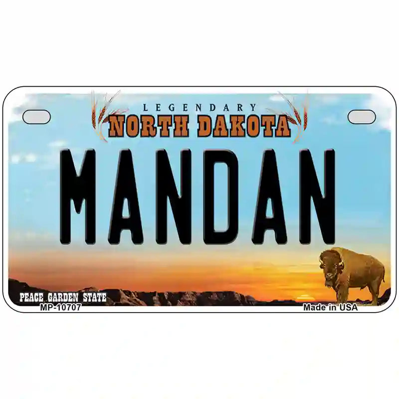 Mandan North Dakota Metal Novelty License Plate 7" x 4" (MP)