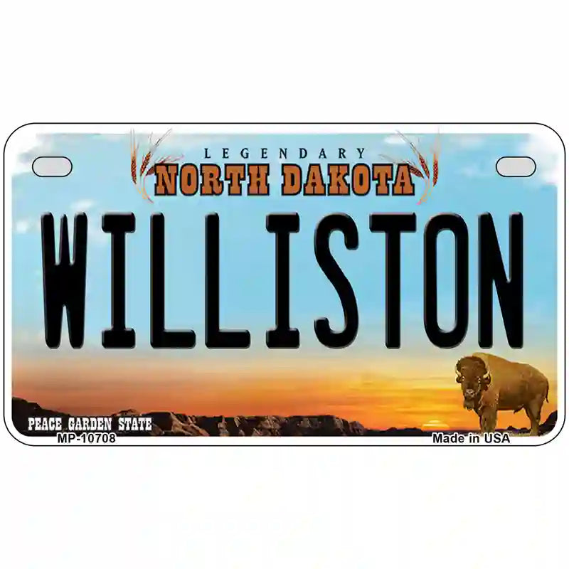 Williston North Dakota Metal Novelty License Plate 7" x 4" (MP)