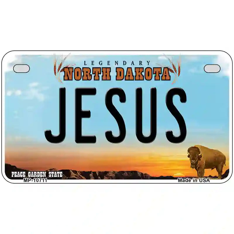 Jesus North Dakota Metal Novelty License Plate 7" x 4" (MP)