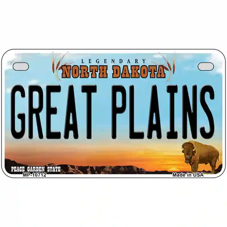 Great Plains North Dakota Metal Novelty License Plate 7" x 4" (MP)