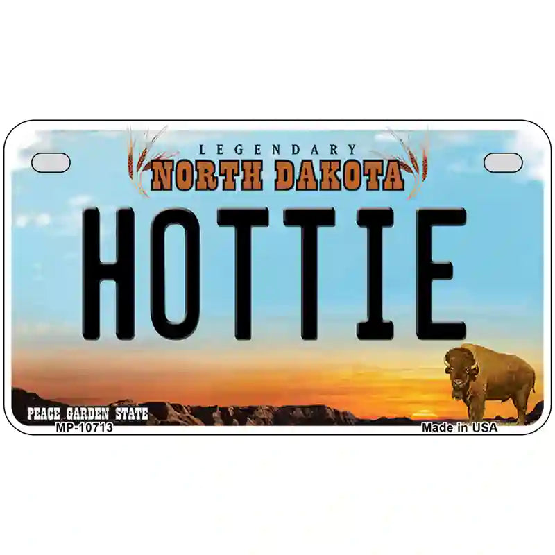 Hottie North Dakota Metal Novelty License Plate 7" x 4" (MP)