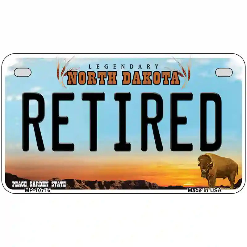 Retired North Dakota Metal Novelty License Plate 7" x 4" (MP)