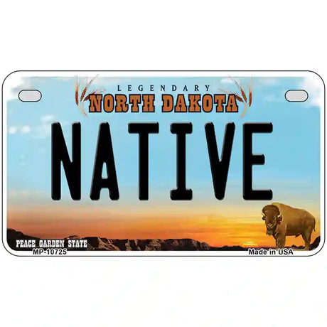 Native North Dakota Metal Novelty License Plate 7" x 4" (MP)