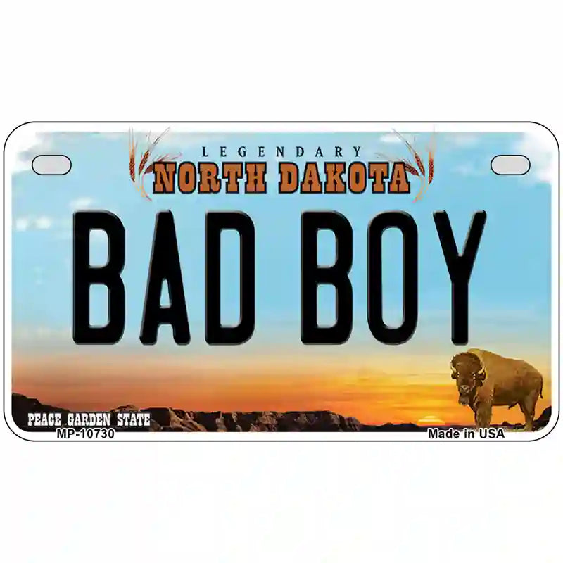 Bad Boy North Dakota Metal Novelty License Plate 7" x 4" (MP)