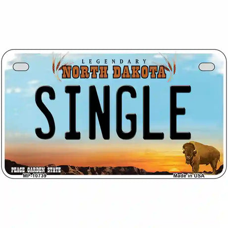 Single North Dakota Metal Novelty License Plate 7" x 4" (MP)