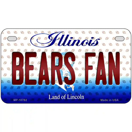 Bears Fan Illinois Novelty Metal License Plate 7" x 4" (MP)