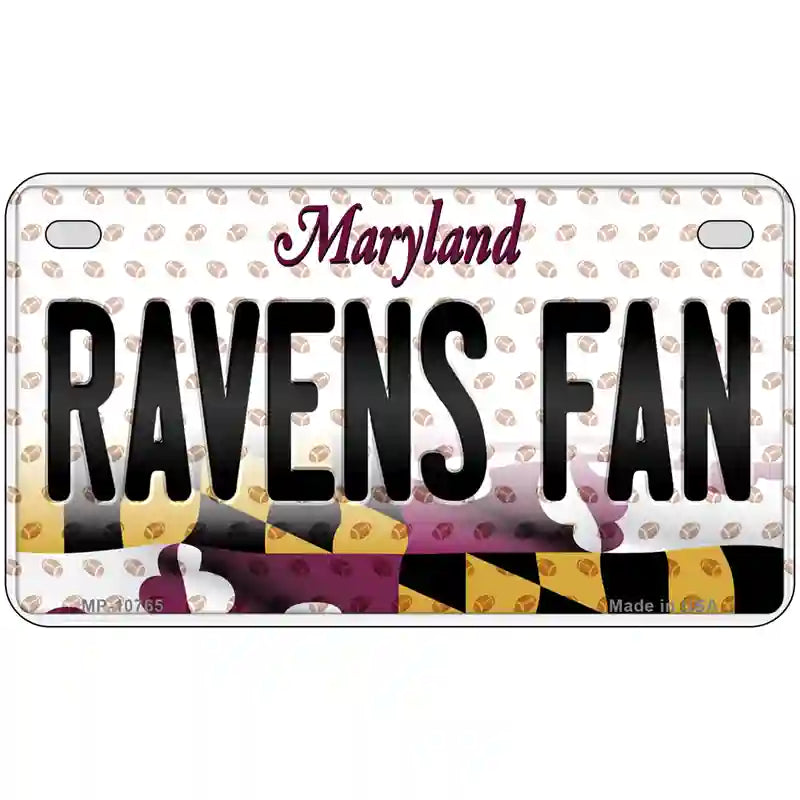 Ravens Fan Maryland Novelty Metal License Plate 7" x 4" (MP)