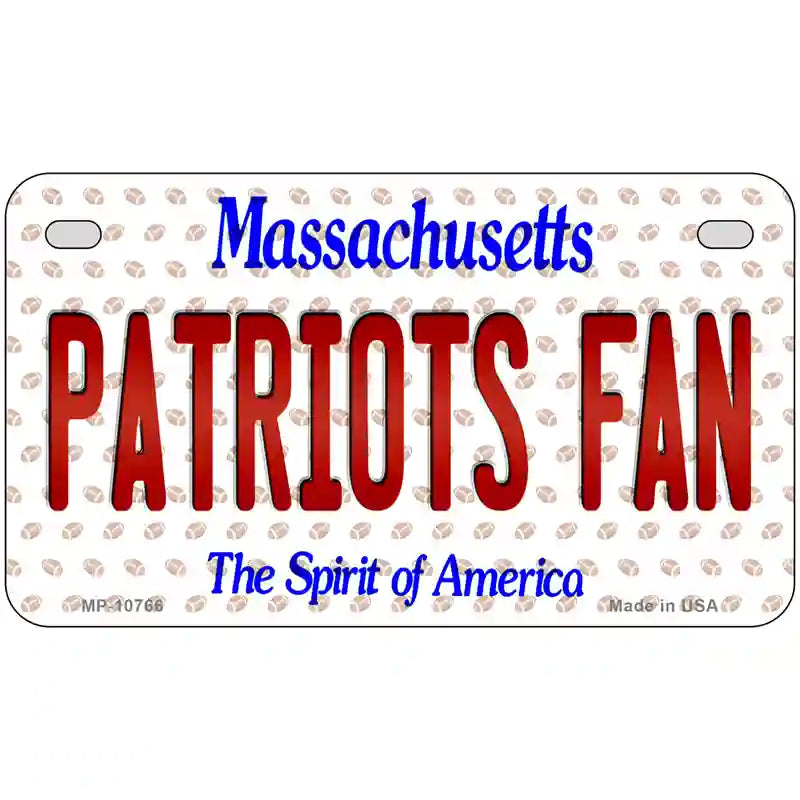 Patriots Fan Massachusetts Novelty Metal License Plate 7" x 4" (MP)