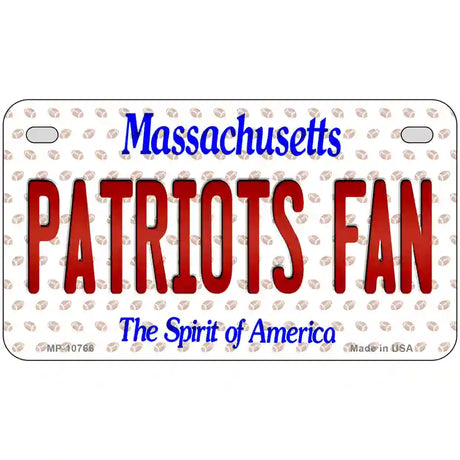 Patriots Fan Massachusetts Novelty Metal License Plate 7" x 4" (MP)