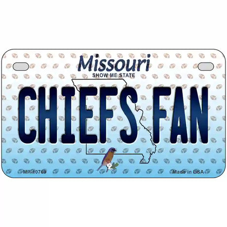 Chiefs Fan Missouri Novelty Metal License Plate 7" x 4" (MP)