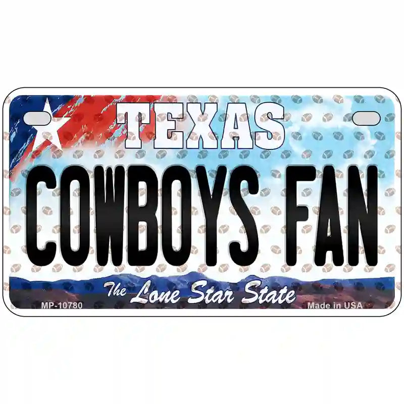 Cowboys Fan Texas Novelty Metal License Plate 7" x 4" (MP)