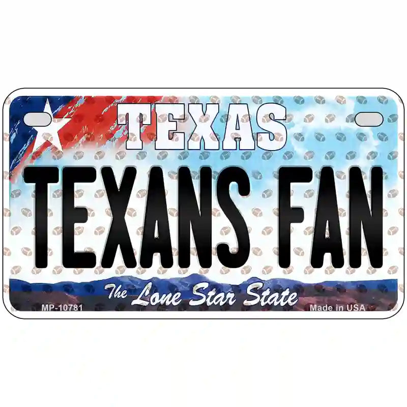 Texans Fan Texas Novelty Metal License Plate 7" x 4" (MP)