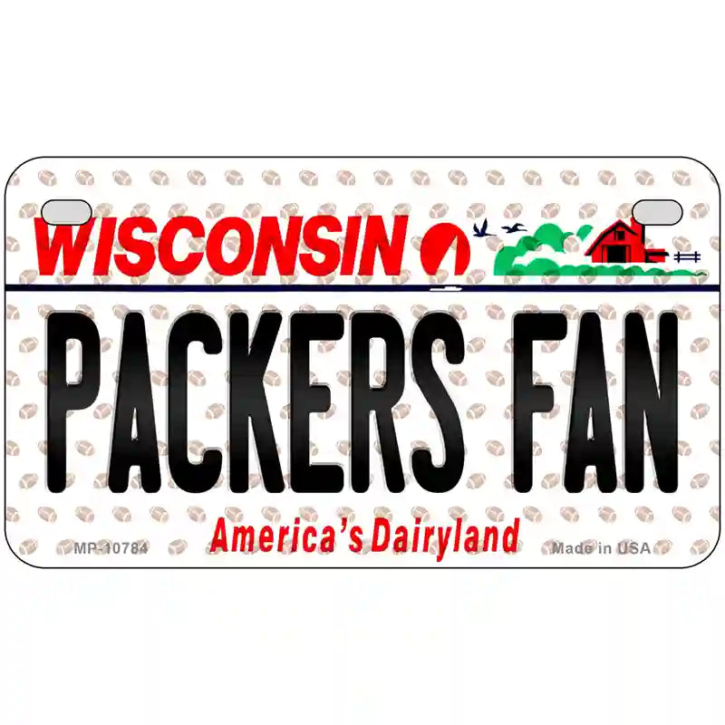 Packers Fan Wisconsin Novelty Metal License Plate 7" x 4" (MP)