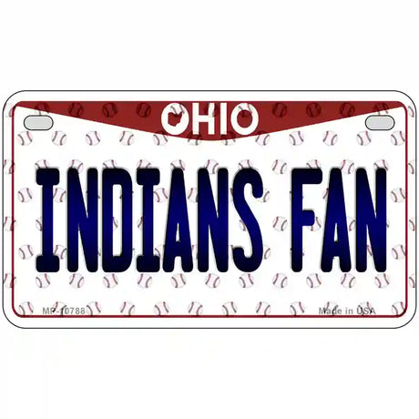 Indians Fan Ohio Novelty Metal License Plate 7" x 4" (MP)