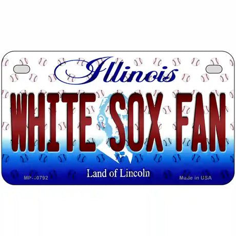 White Sox Fan Illinois Novelty Metal License Plate 7" x 4" (MP)