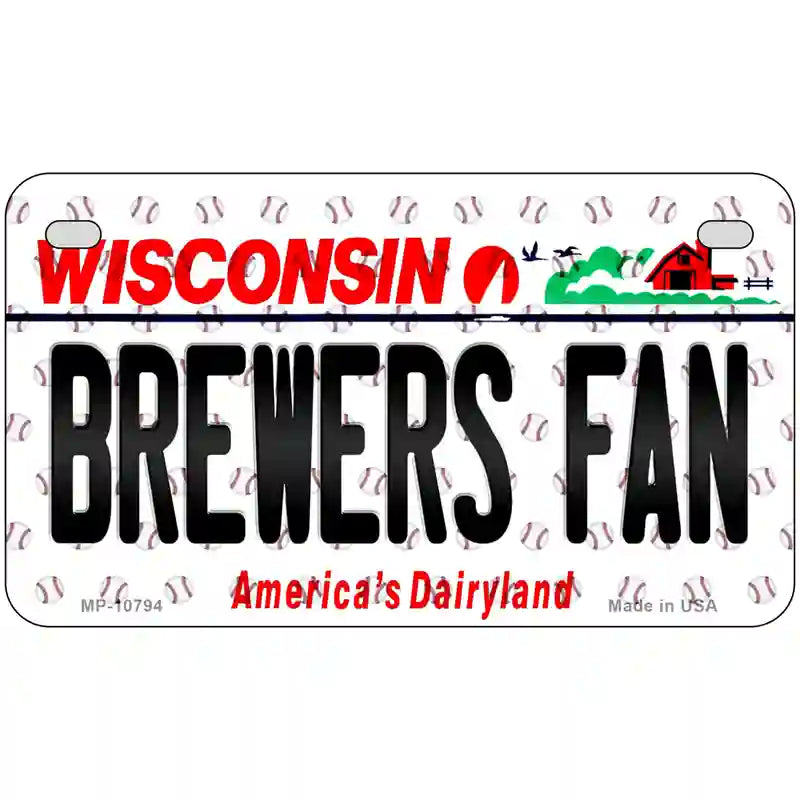 Brewers Fan Wisconsin Novelty Metal License Plate 7" x 4" (MP)