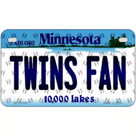 Twins Fan Minnesota Novelty Metal License Plate 7" x 4" (MP)