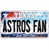 Astros Fan Texas Novelty Metal License Plate 7" x 4" (MP)