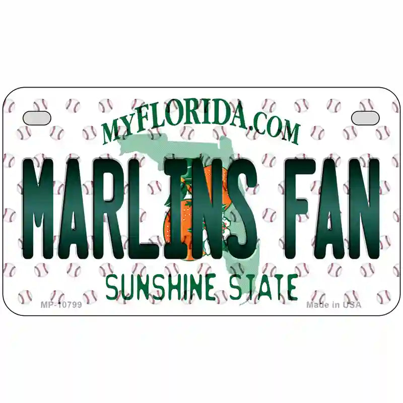 Marlins Fan Florida Novelty Metal License Plate 7" x 4" (MP)