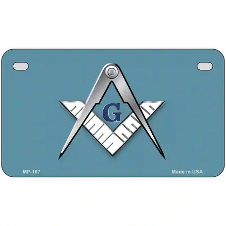 Masons Logo Novelty Metal License Plate 7" x 4" (MP)