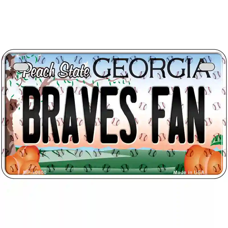 Braves Fan Georgia Novelty Metal License Plate 7" x 4" (MP)