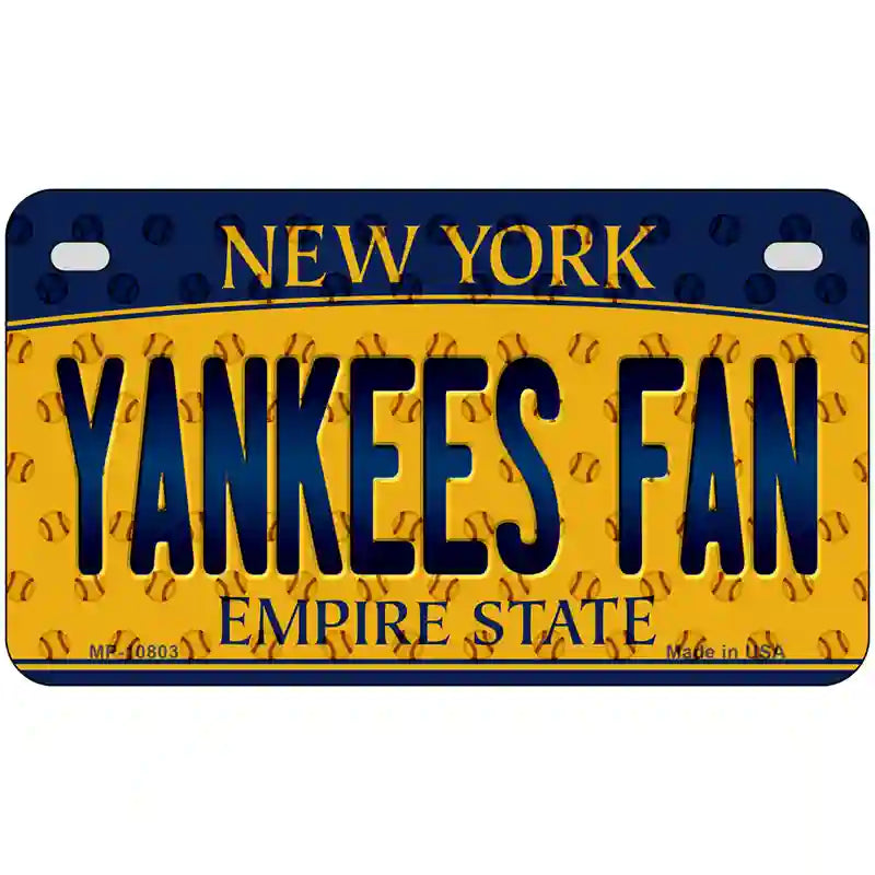 Yankees Fan New York Novelty Metal License Plate 7" x 4" (MP)