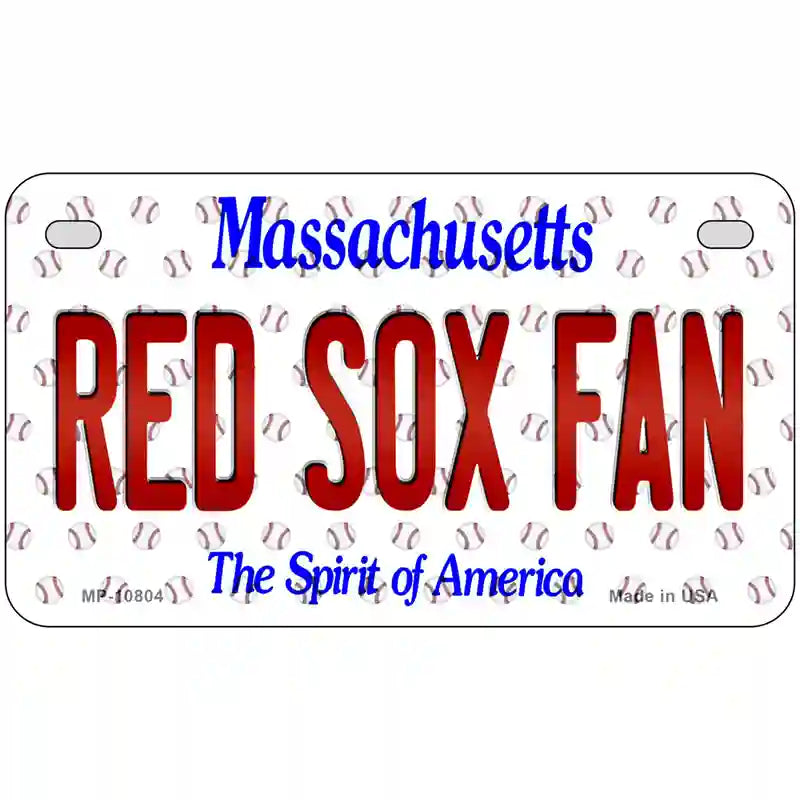 Red Sox Fan Massachusetts Novelty Metal License Plate 7" x 4" (MP)