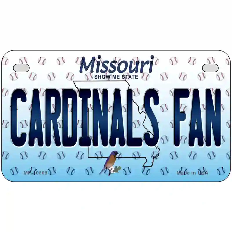 Cardinals Fan Missouri Novelty Metal License Plate 7" x 4" (MP)