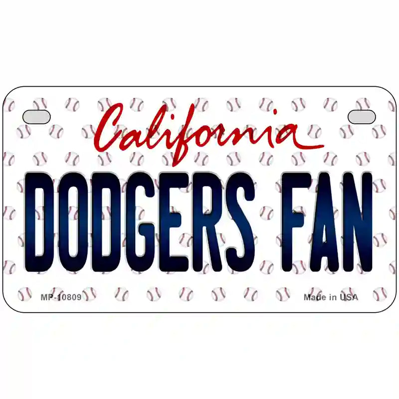 Dodgers Fan California Novelty Metal License Plate 7" x 4" (MP)