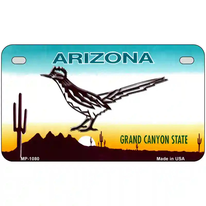 Roadrunner Arizona Novelty Metal License Plate 7" x 4" (MP)