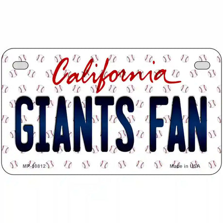 Giants Fan California Novelty Metal License Plate 7" x 4" (MP)