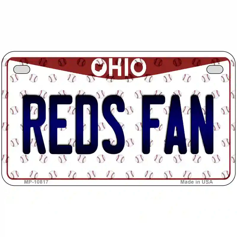 Reds Fan Ohio Novelty Metal License Plate 7" x 4" (MP)