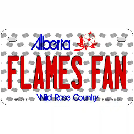 Flames Fan Alberta Novelty Metal License Plate 7" x 4" (MP)