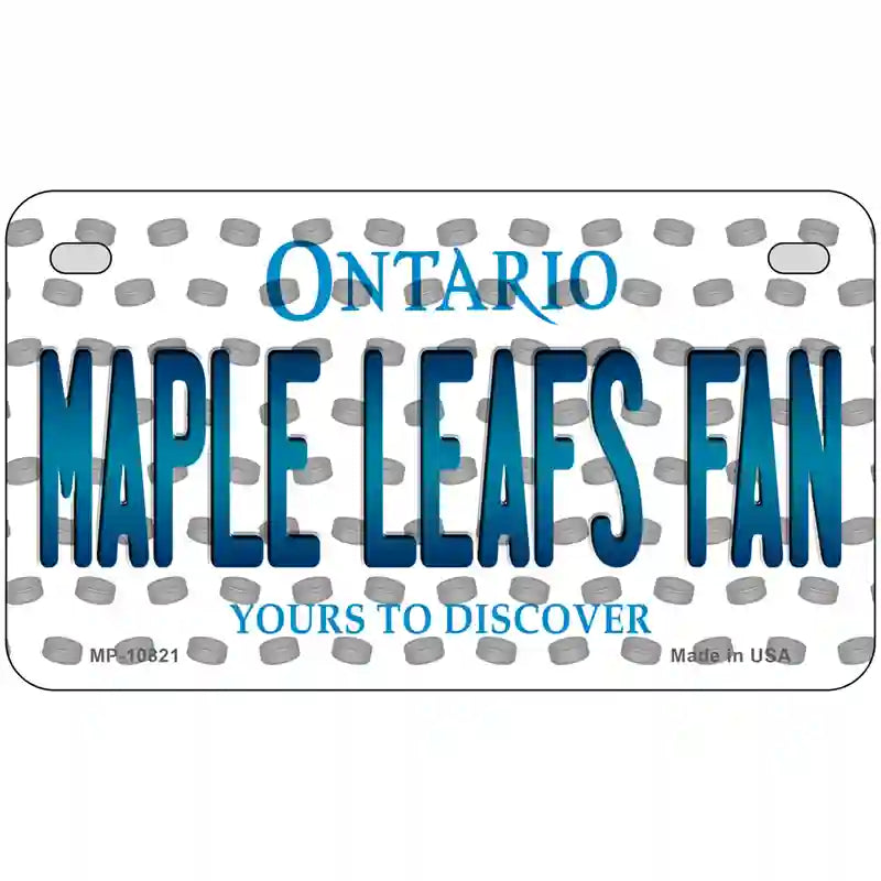 Maple Leafs Fan Ontario Novelty Metal License Plate 7" x 4" (MP)