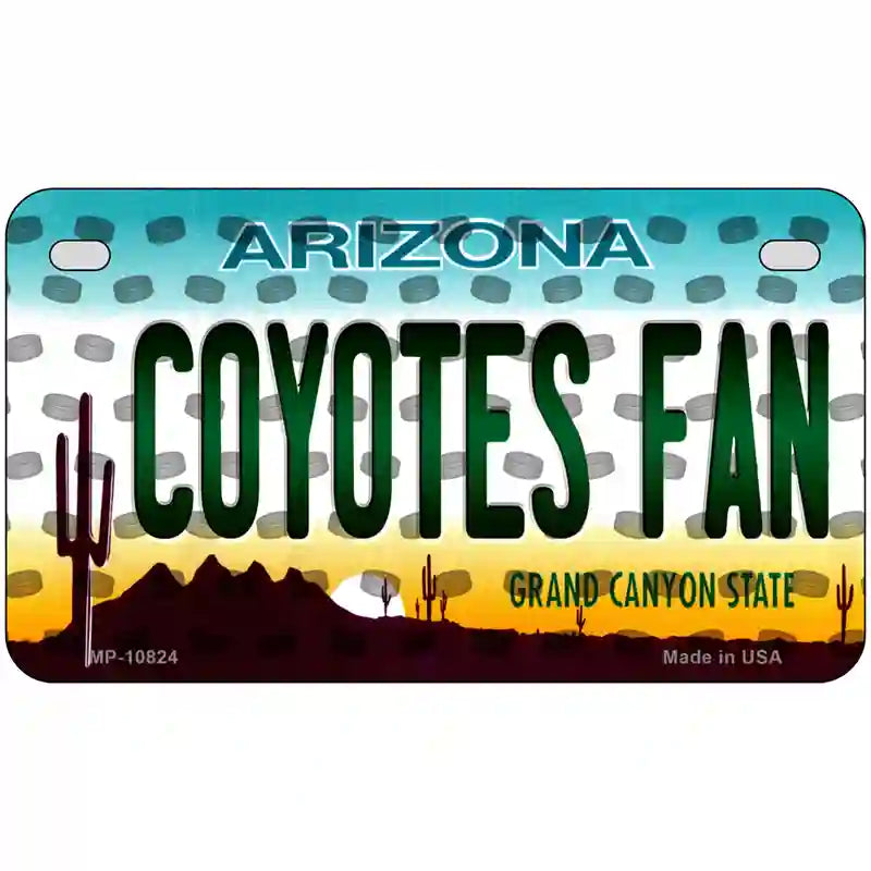 Coyotes Fan Arizona Novelty Metal License Plate 7" x 4" (MP)