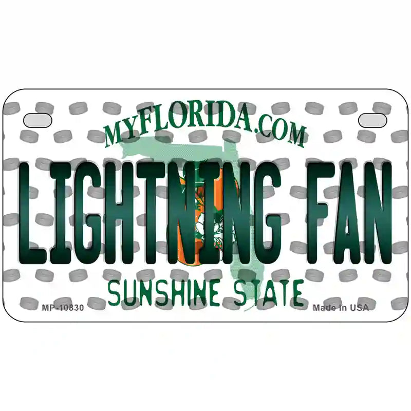 Lightning Fan Florida Novelty Metal License Plate 7" x 4" (MP)