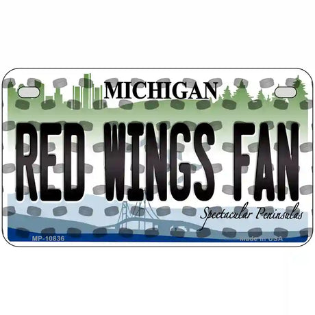 Red Wings Fan Michigan Novelty Metal License Plate 7" x 4" (MP)