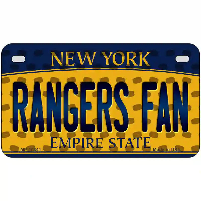 Rangers Fan New York Novelty Metal License Plate 7" x 4" (MP)