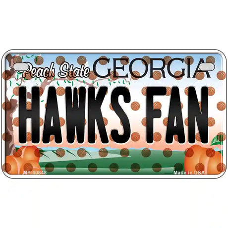 Hawks Fan Georgia Novelty Metal License Plate 7" x 4" (MP)