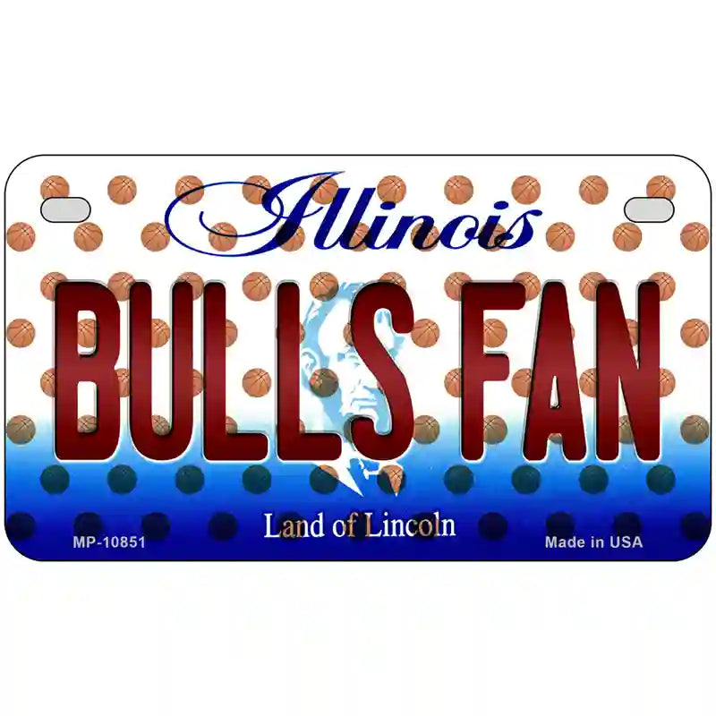 Bulls Fan Illinois Novelty Metal License Plate 7" x 4" (MP)