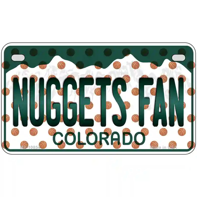 Nuggets Fan Colorado Novelty Metal License Plate 7" x 4" (MP)