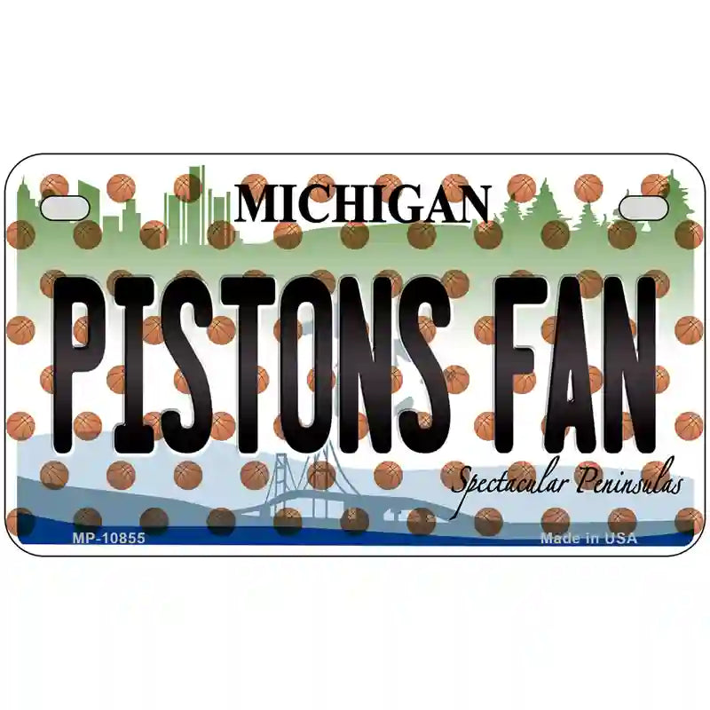 Pistons Fan Michigan Novelty Metal License Plate 7" x 4" (MP)