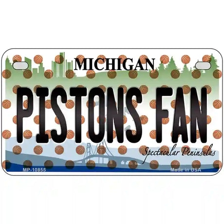 Pistons Fan Michigan Novelty Metal License Plate 7" x 4" (MP)