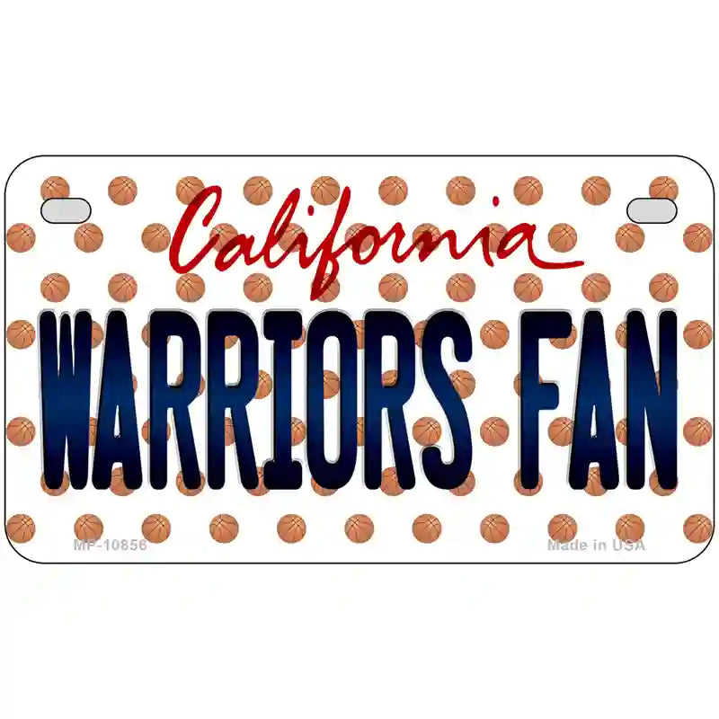 Warriors Fan California Novelty Metal License Plate 7" x 4" (MP)