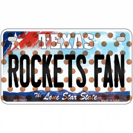 Rockets Fan Texas Novelty Metal License Plate 7" x 4" (MP)