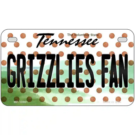 Grizzlies Fan Tennessee Novelty Metal License Plate 7" x 4" (MP)