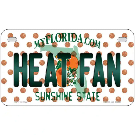 Heat Fan Florida Novelty Metal License Plate 7" x 4" (MP)